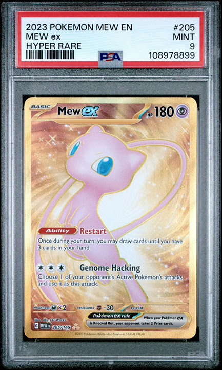 2023 POKEMON MEW EN-151 HYPER RARE #205 MEW EX PSA 9