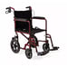 Medline Red Aluminum Transport Folding Wheelchair with 12 Rear Wheels