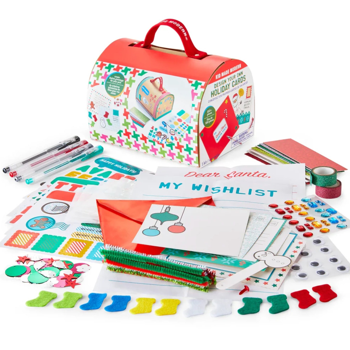 Kid Made Modern NEW Design Your Own Holiday Cards Mailbox Christmas Craft Kit