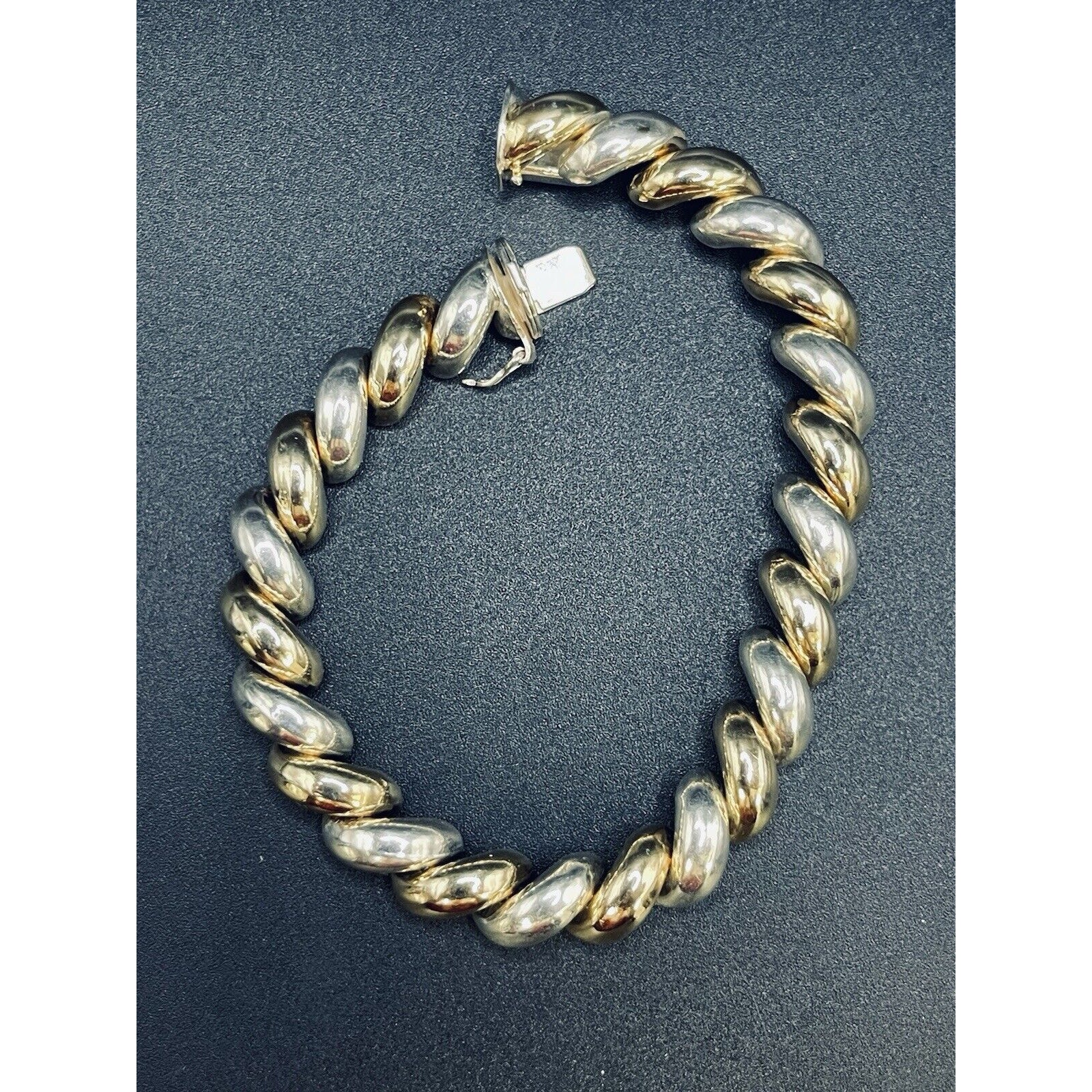 Two Tone Sterling Silver Son Marcos Bracelet 10MM 25 Grams K22