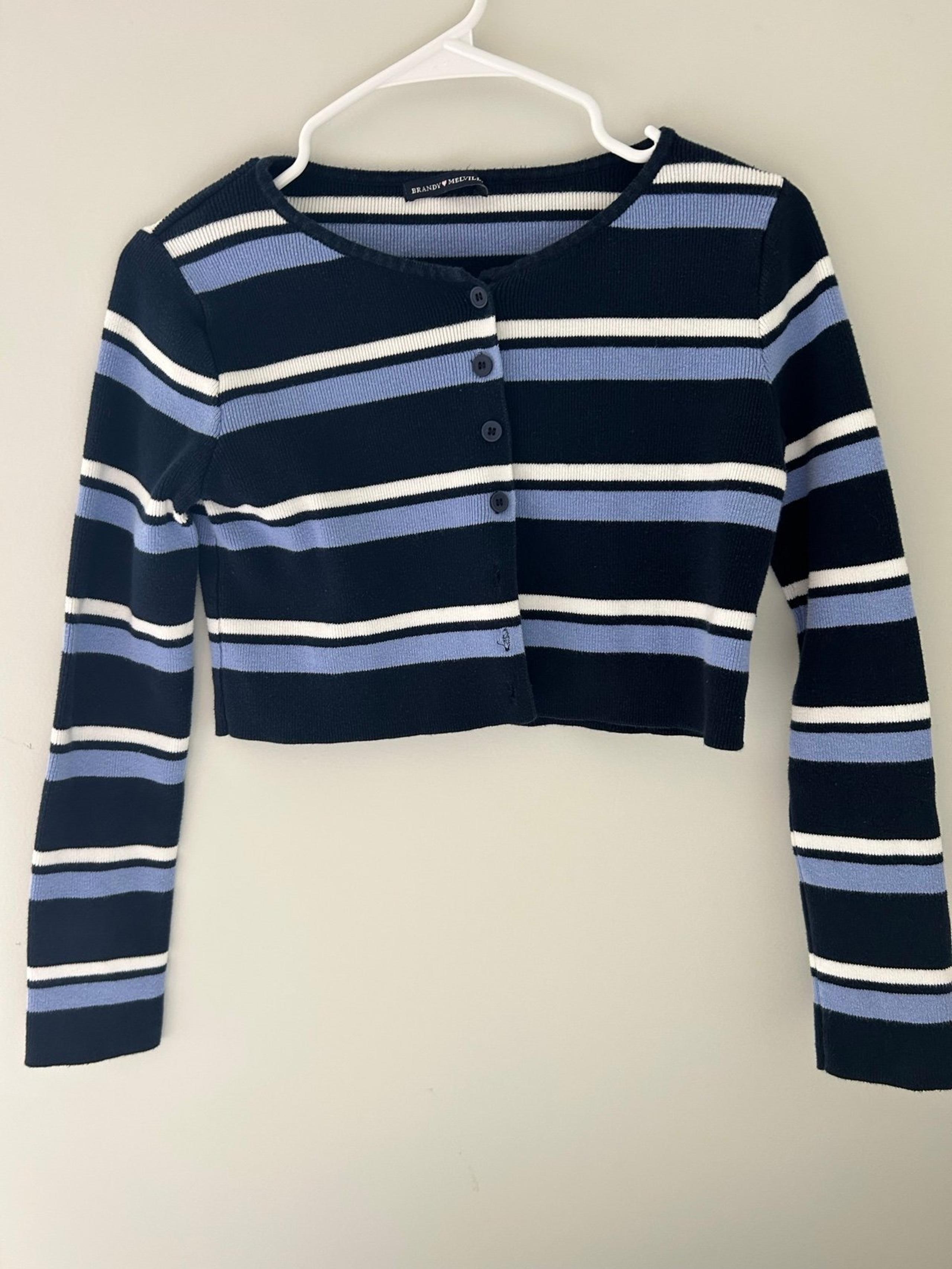 Brandy Melville Striped Cropped Cardigan ONE SIZE