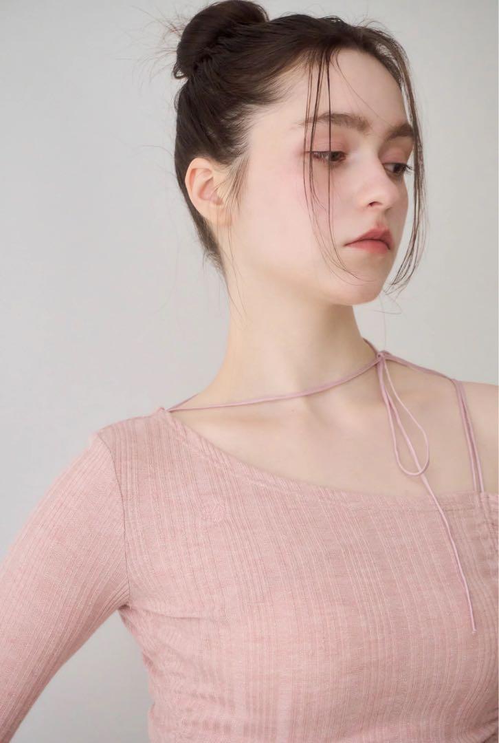 yilon I-ron ONE-SHOULDER LAME CUTSEW Top Other
