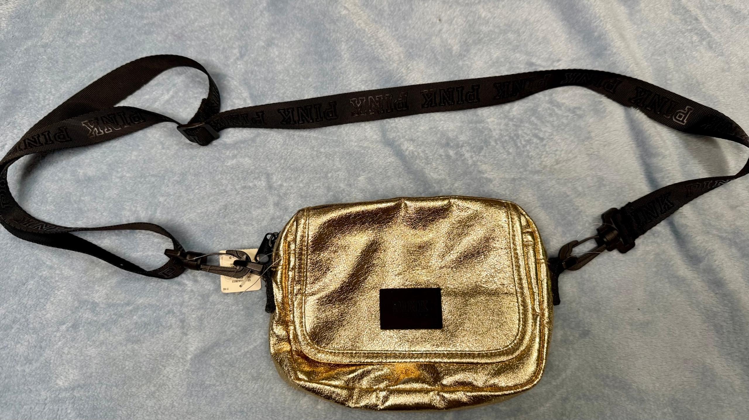 PINK victorias secret gold fanny / shoulder bag