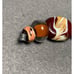 Handmade Lampwork Glass Bead Set with Colorful Swirls & Flower Accent