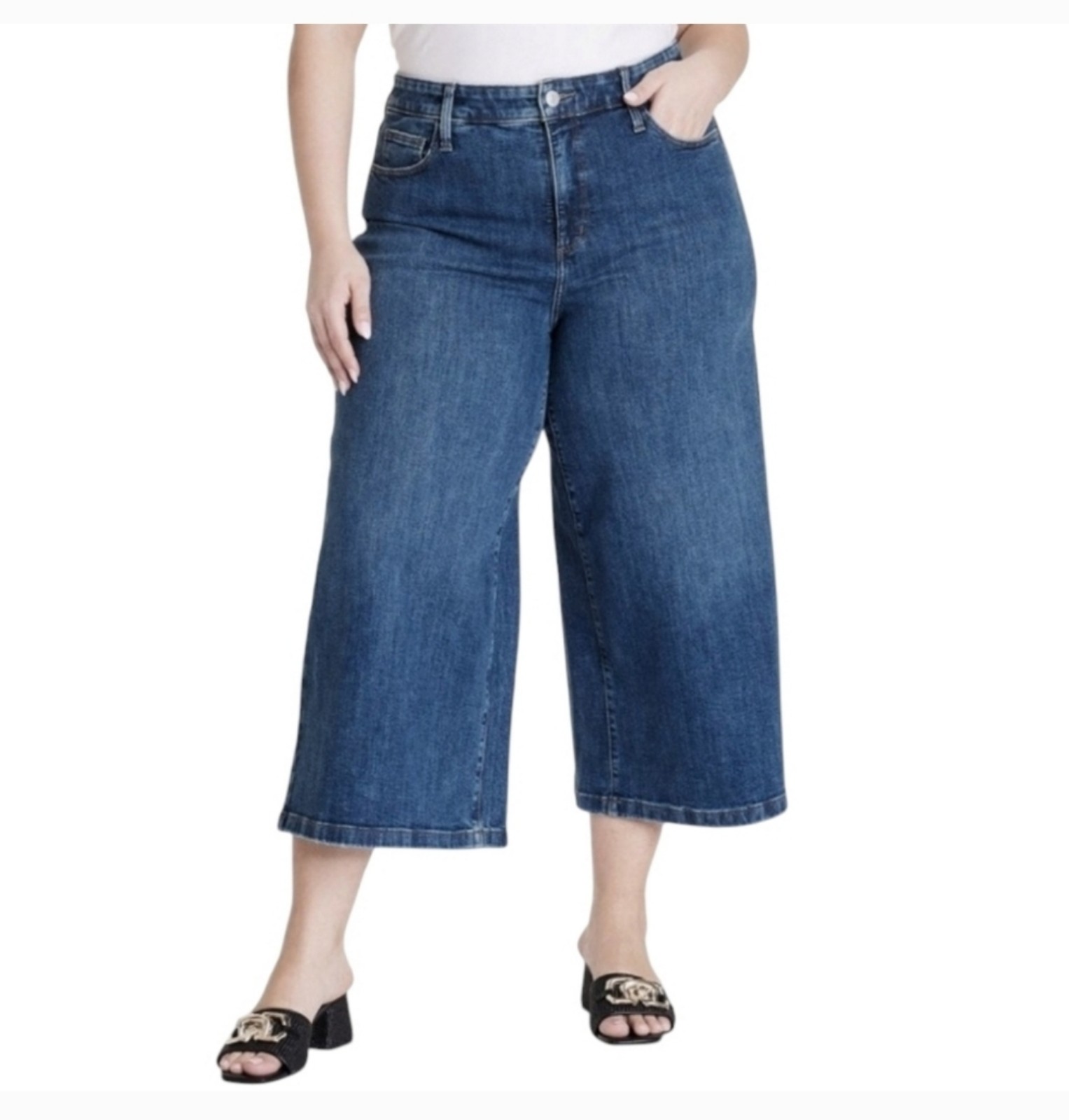 NWOT Ava & Viv High Rise Wide Leg Crop Jeans - Sz 12