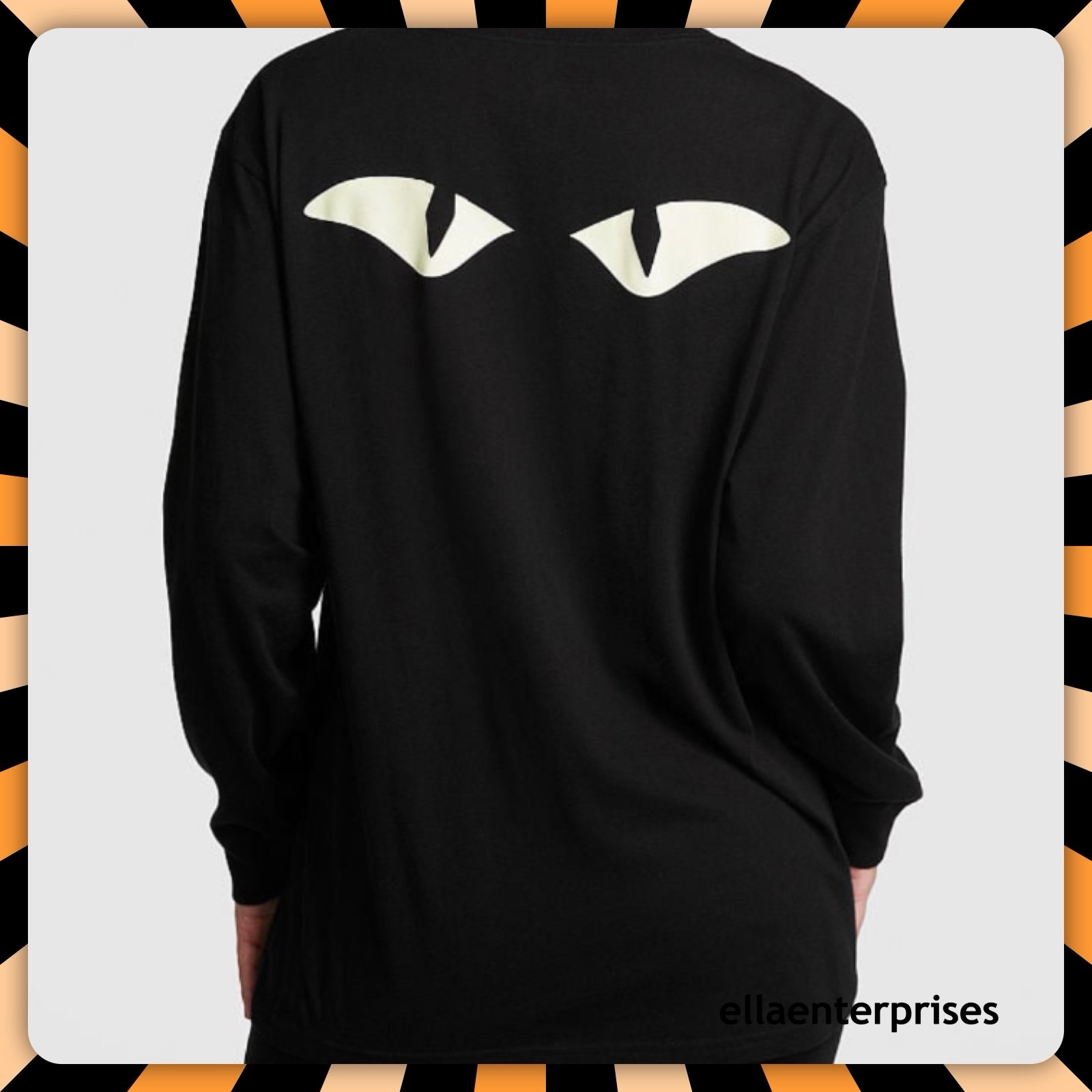 VS Pink M Cat Eyes Glow In The Dark Halloween Long Sleeve Campus Tee