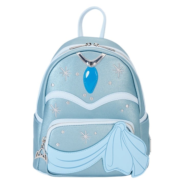 Disney The Princess and the Frog Tiana Blue Gown Glitter Cosplay Mini Backpack.