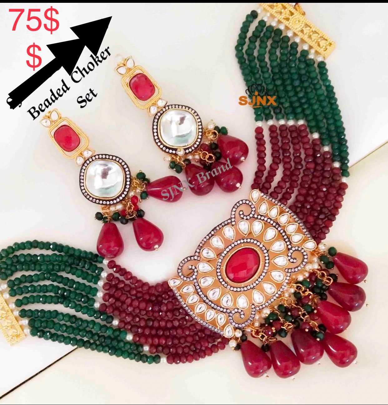 PUNJAB GREEN STATMENT EARRINGS