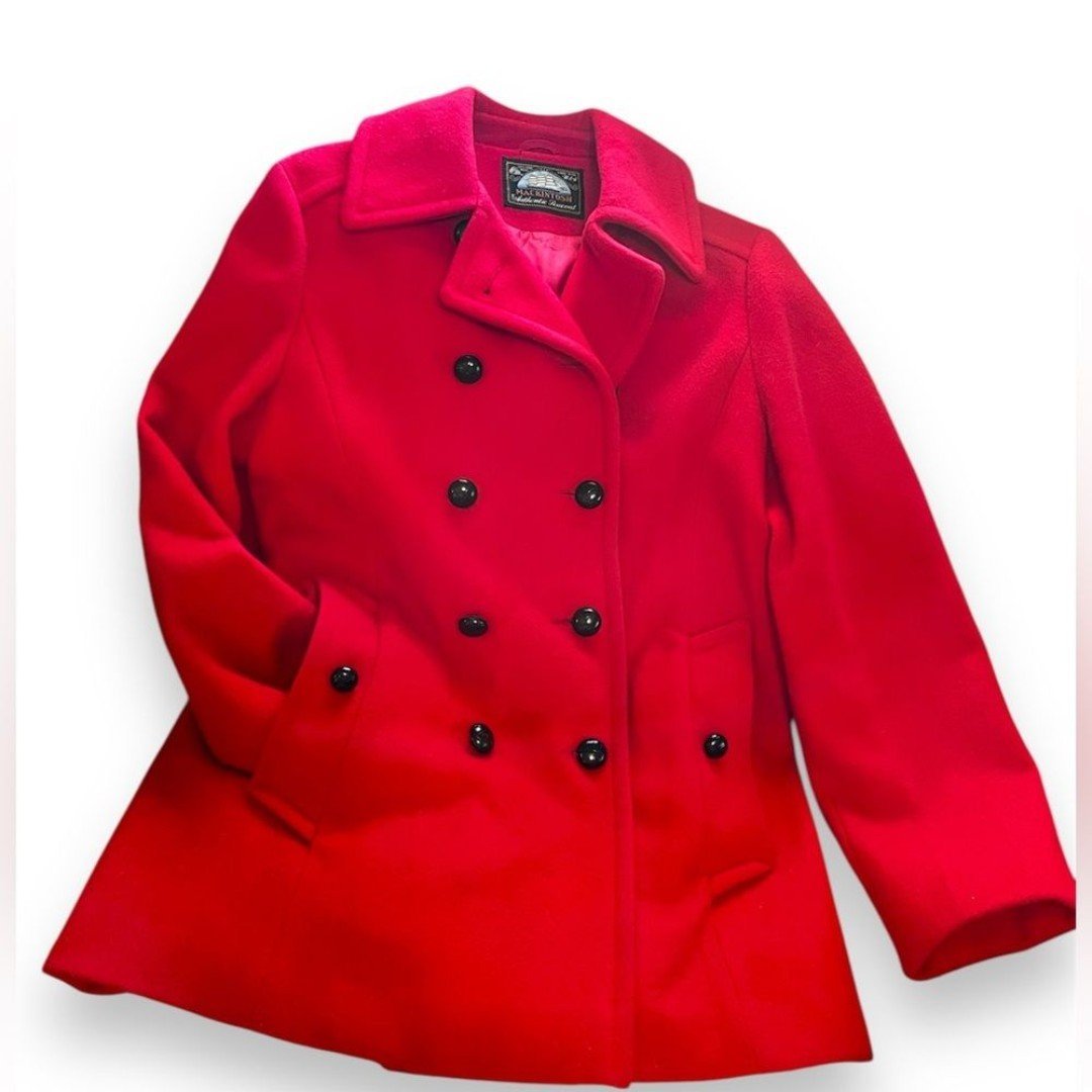 Macintosh Women’s Vintage Peacoat Red Wool Jacket Size Medium