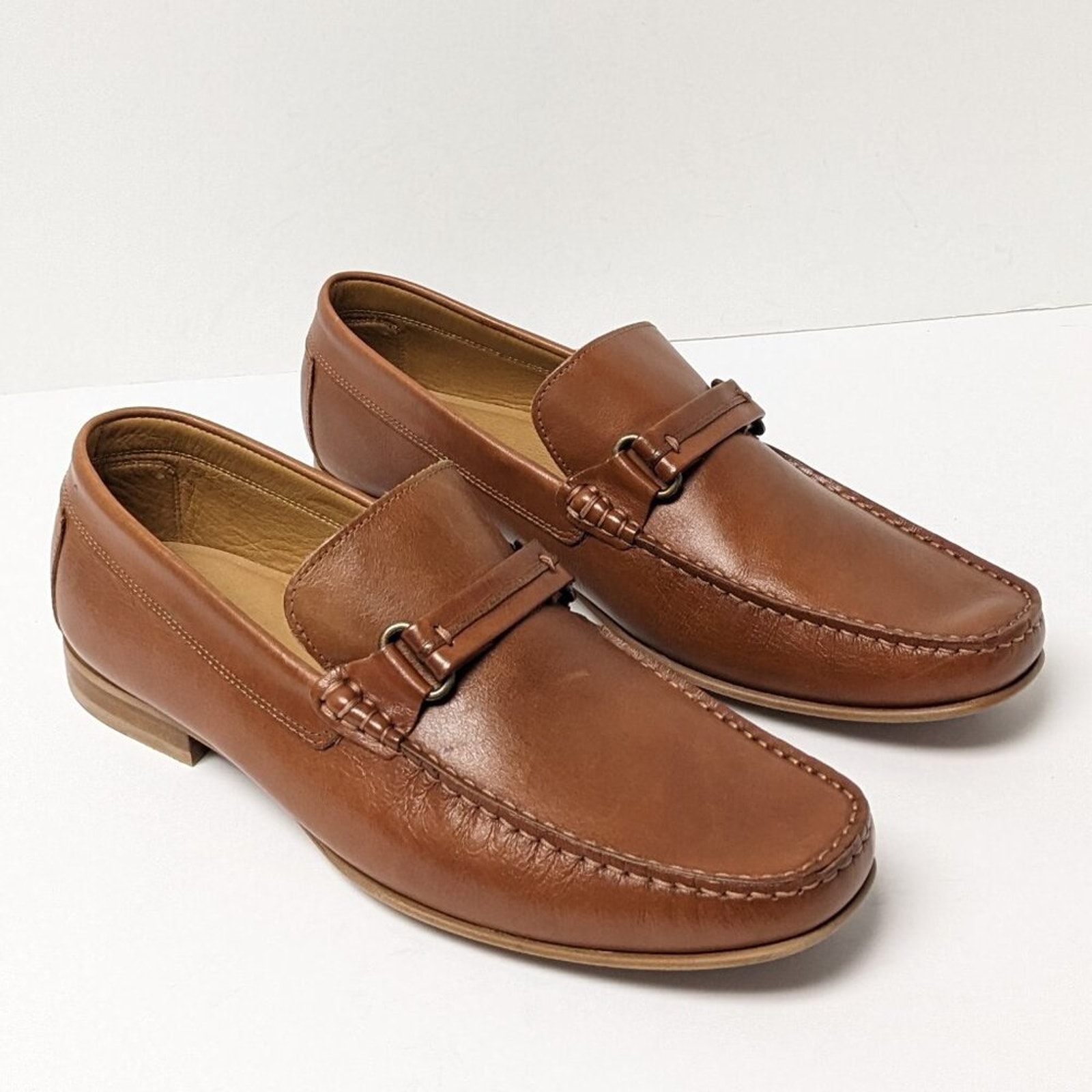 Donald Pliner Donnie Bit Derby Loafers, Whiskey Leather, Men's 10.5