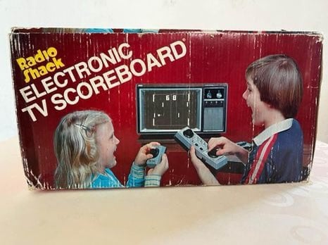 Vintage Radio Shack Electronic TV Scoreboard With Gun, Manual, Box, VHF Adapter.