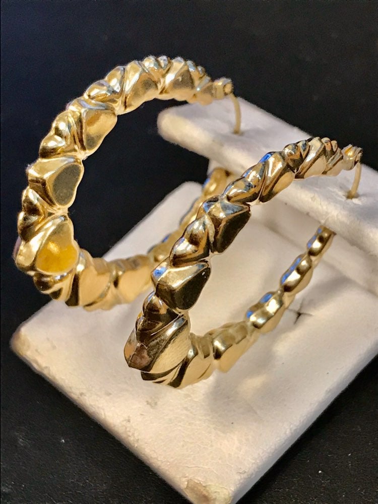 Gold heart earrings