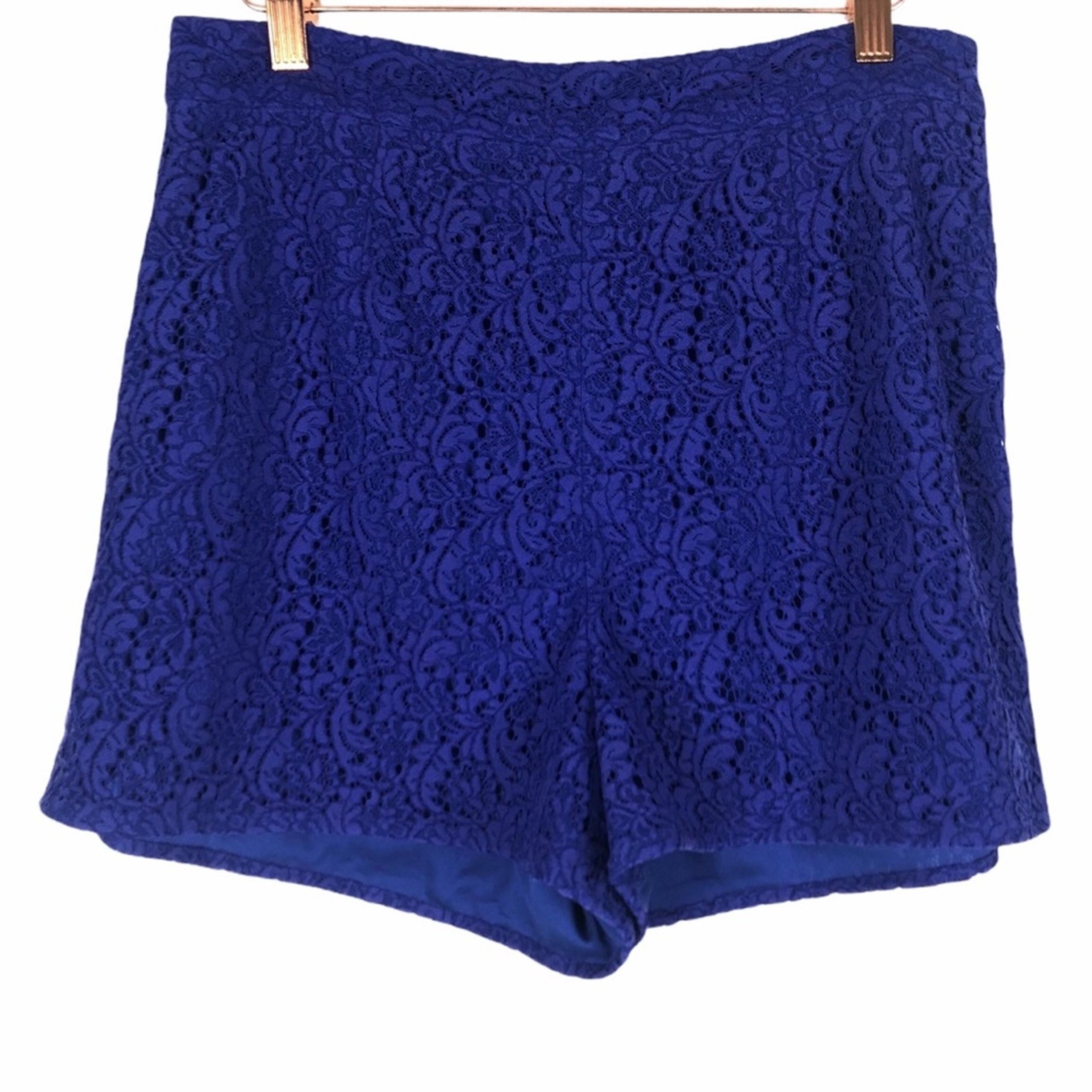 DIANE VON FURSTENBERG Blue Lace Shorts