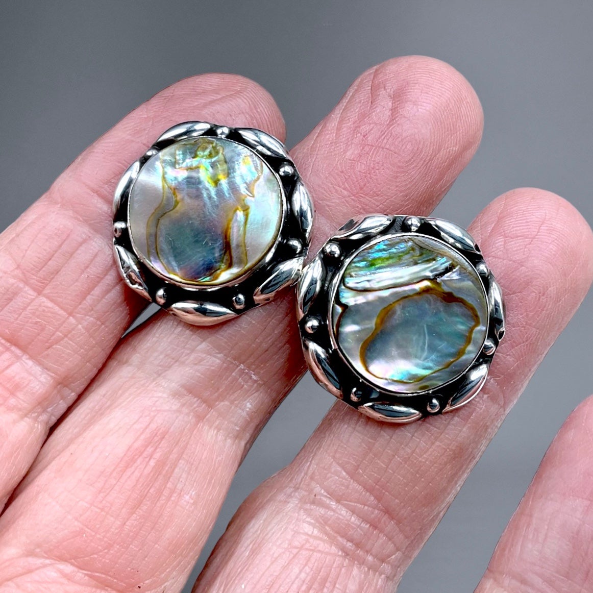 vintage Sterling & Abalone Earrings
