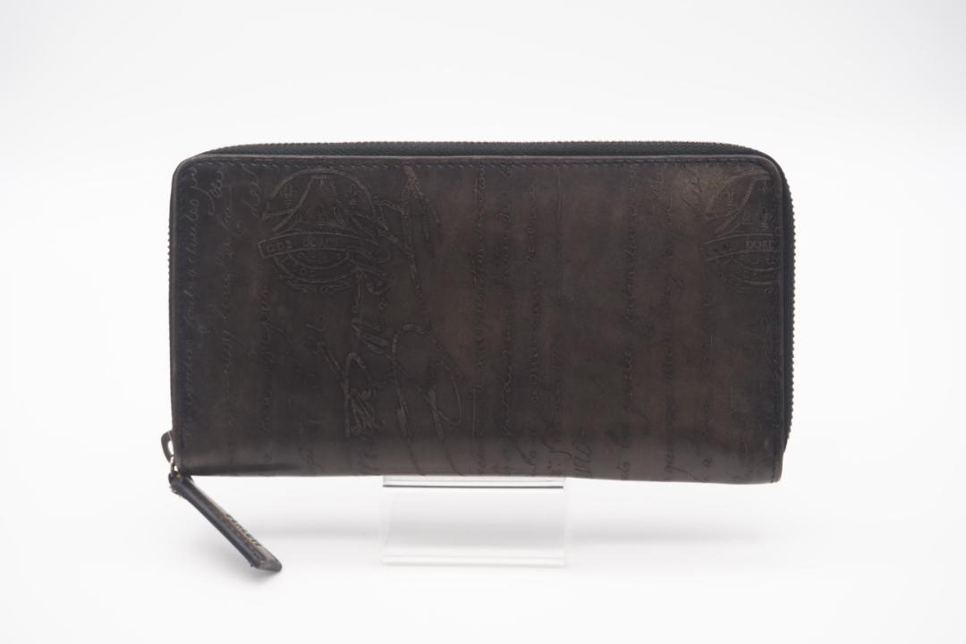 BERLUTI Round Zip Wallet Calligraphy Long Zip Wallet