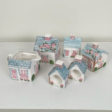 Summit Collection Porcelain Cottage Napkin Rings Cream Sugar Salt and Pepper