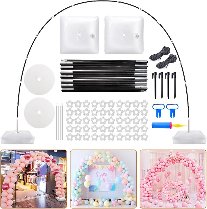 Balloon Arch Kit, 9FT Height & 10FT Width Adjustable Balloon Arch Stand Garden