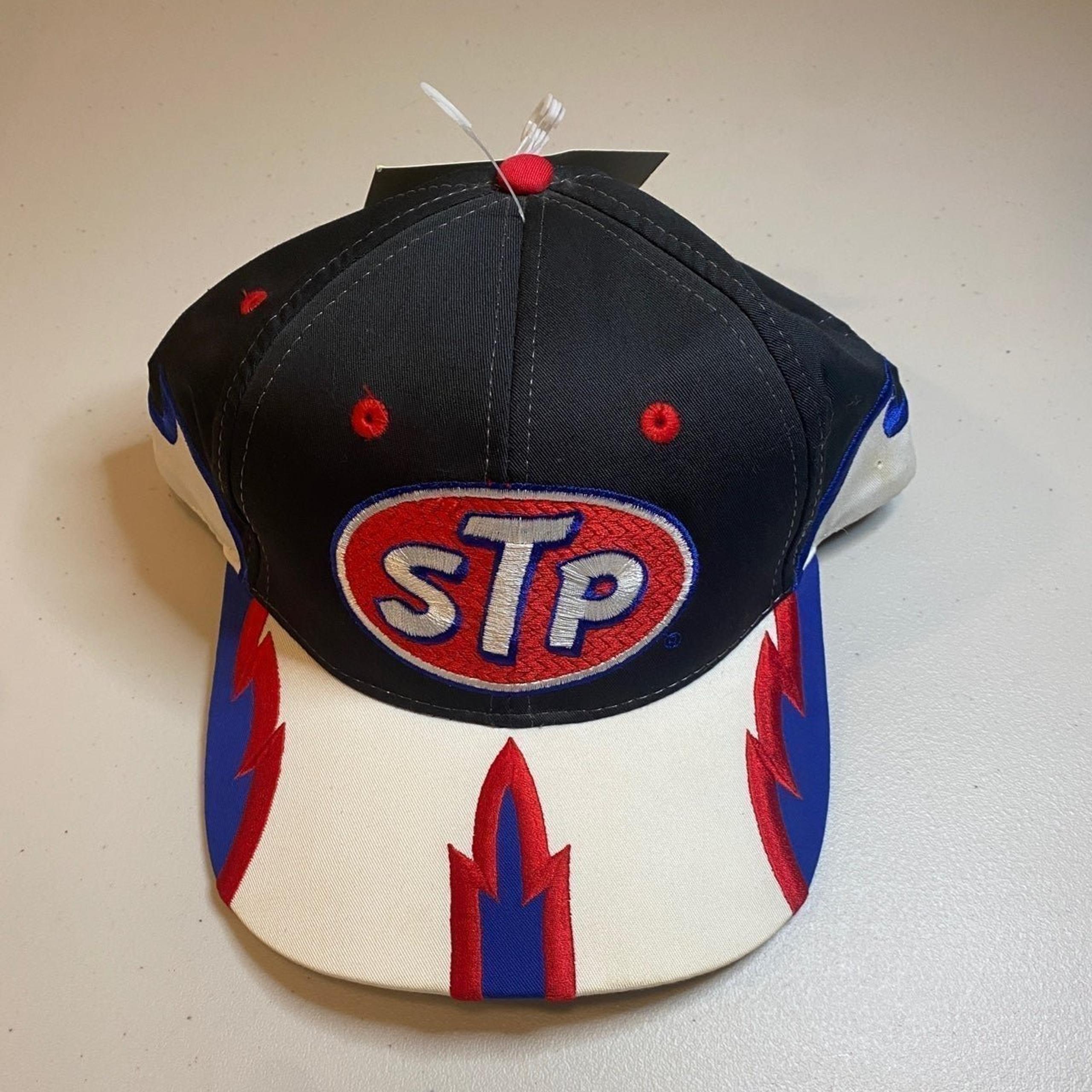 Vintage STP Patch Gas Oil Trucker Mesh Cap Hat Snapback Black Red Blue NWT