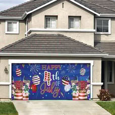 4th of July Vinyl Garage Door Banners 7X16ft Seasonal Garage Door Banners