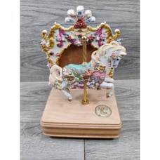 Bird Of Paradise Hummingbird Music Box Carousel Horse-Limited Edition-#0132