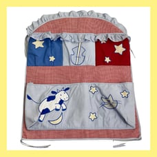 ❤️Vintage Disney Hanging Crib Organizer Country Style Checkered Red & Ruffles❤️