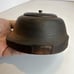 Japanese Carved Wooden Trinket Unique Box Vintage Mt Fuji Round 4” x 4.5”