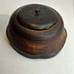 Japanese Carved Wooden Trinket Unique Box Vintage Mt Fuji Round 4” x 4.5”