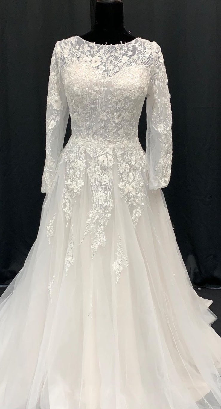 Long Sleeve Corset Wedding Dress