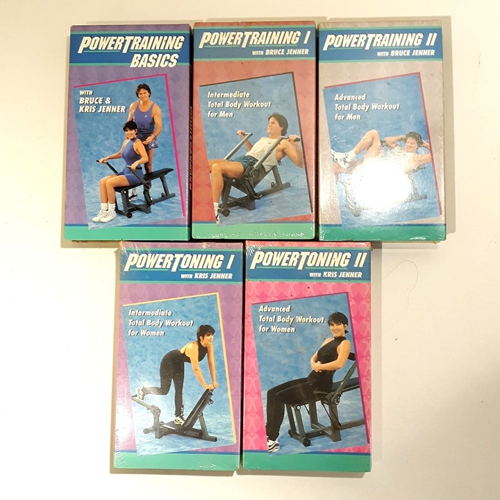 Kris Jenner Power Toning 1, 2 Power Training Basics, 1, 2 VHS Sealed 1995 Vintag