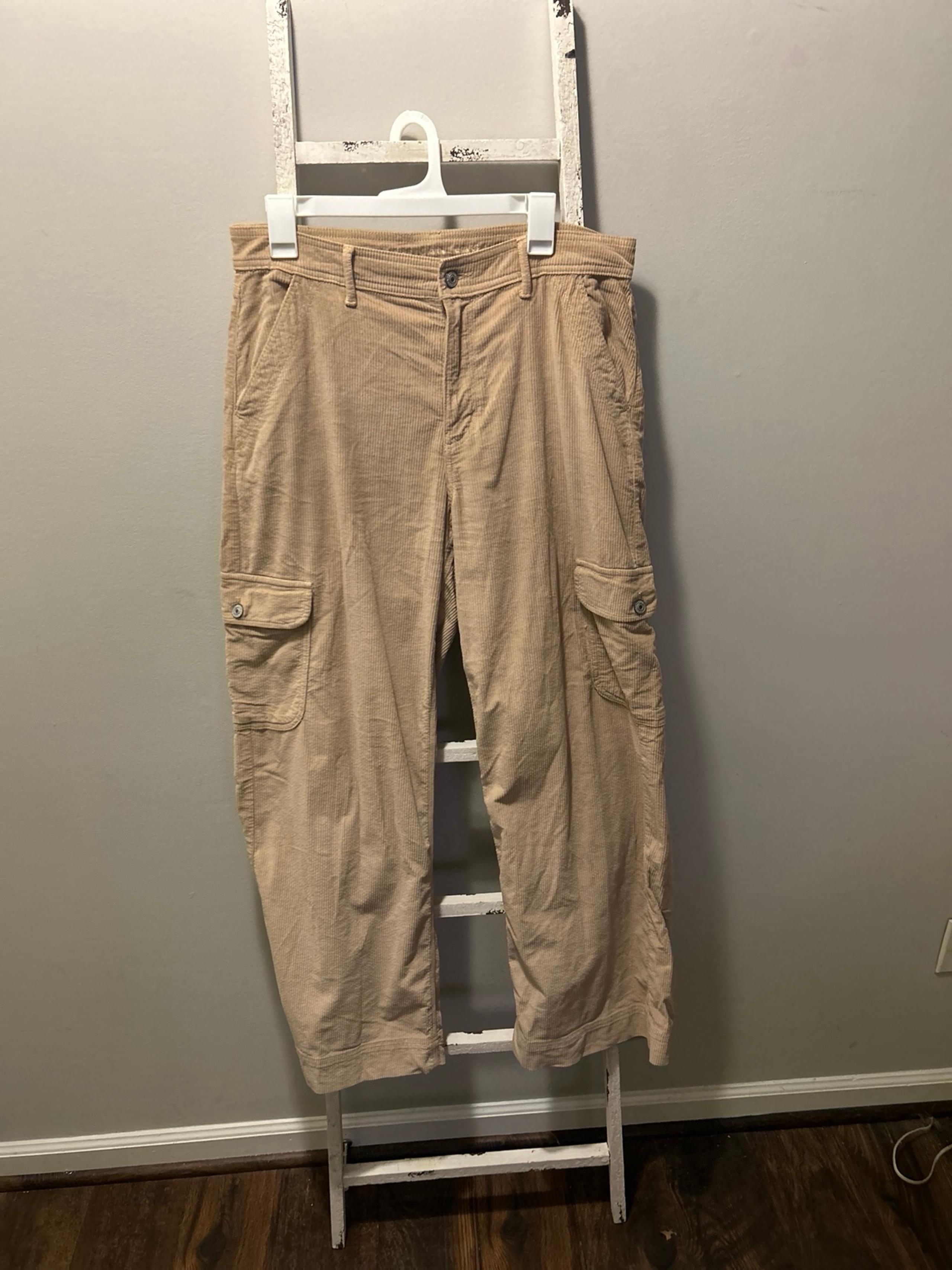Corduroy Pink Baggy Cargo Pants - Size 12