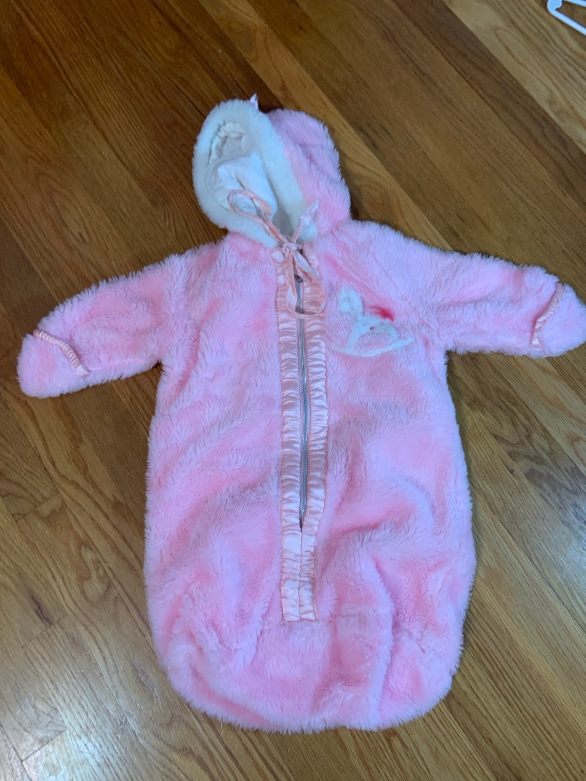 Vintage pink Kiddies' Togs Baby Bunting Coat 0-3M