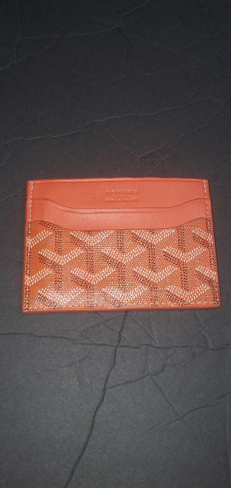 Orange Goyard card holder