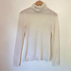 Barney's New York Cream Cashmere Turtleneck