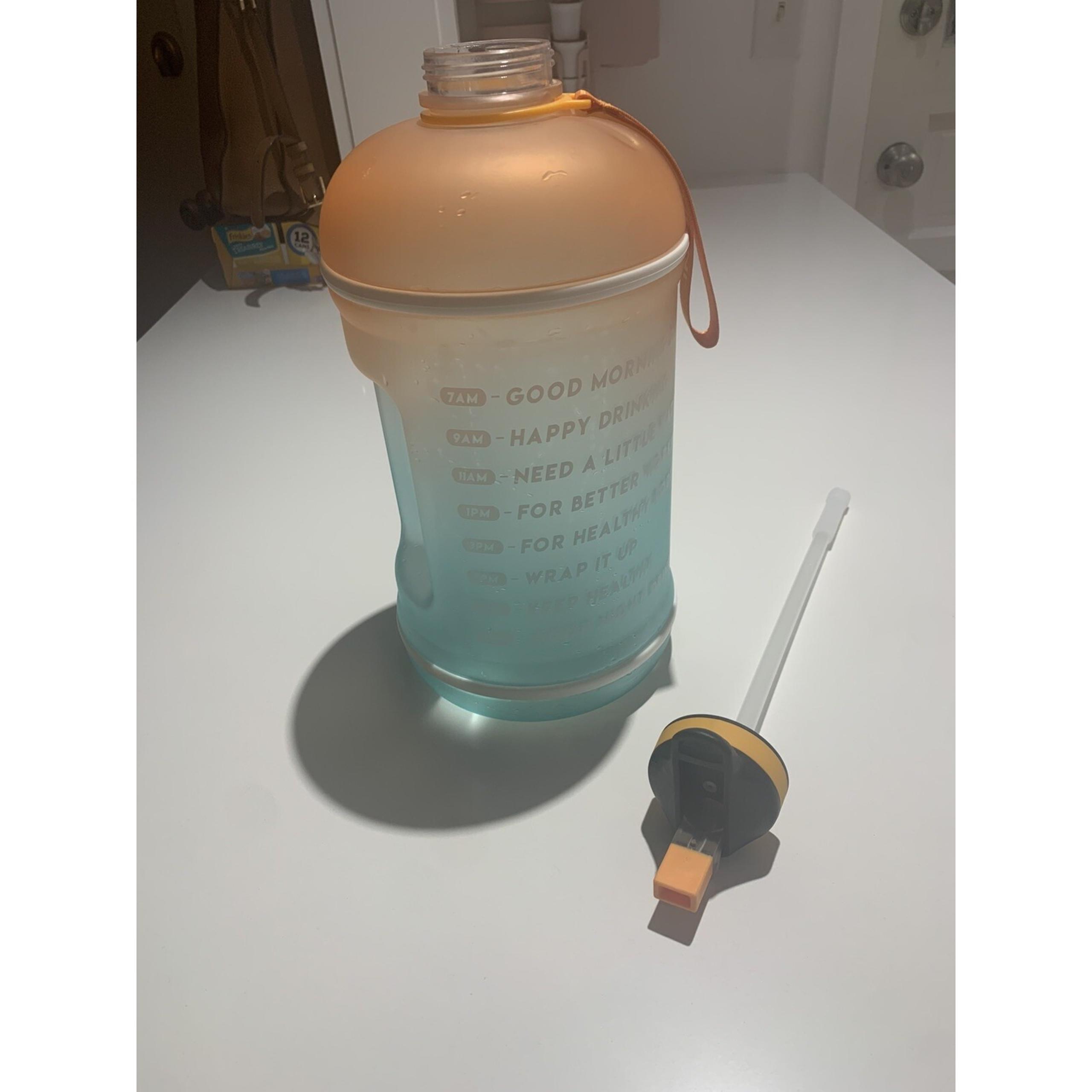 Gym Kettle 1 Gallon/128oz Motivational Sport Water Bottle with Time Marker 3.78L