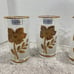 Set of 4 Bohemia Crystalex Gold Flower Timbers *NEW*