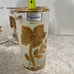 Set of 4 Bohemia Crystalex Gold Flower Timbers *NEW*