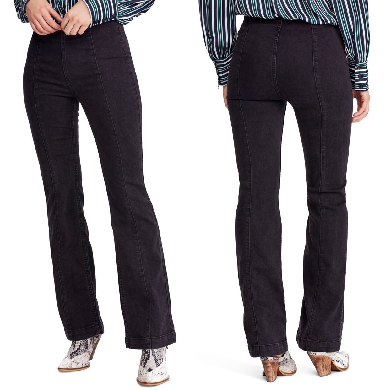 Free People Slim Pull On Flare Jeans