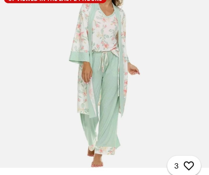 Flora Nikroz ladies 3piece pj's set