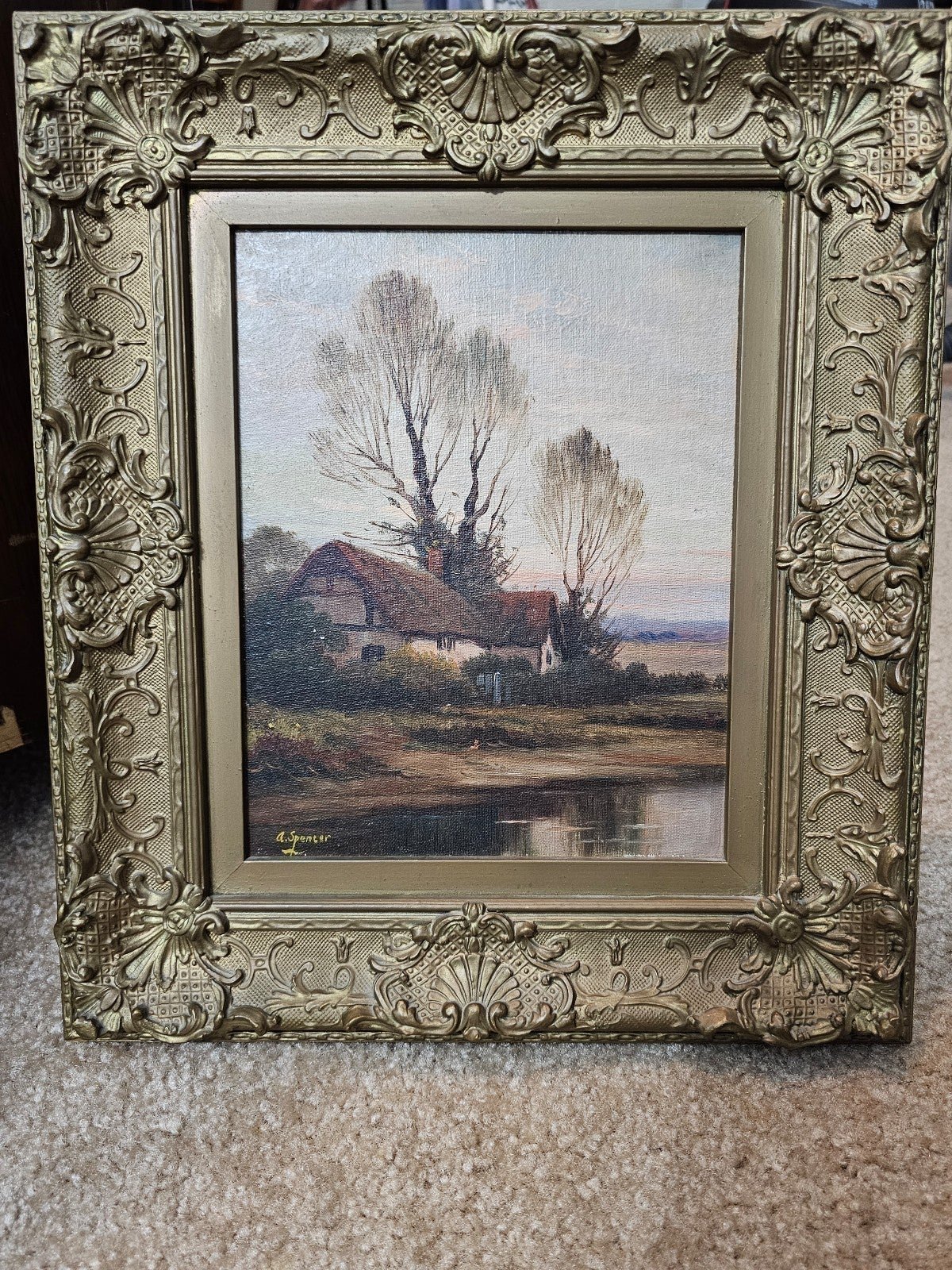 Antique Original A. Spencer Oil Painting