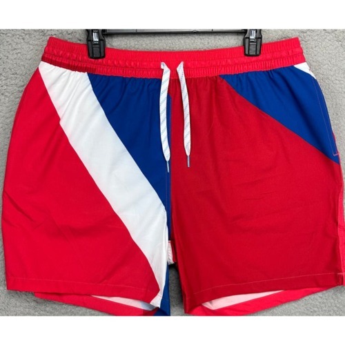 Chubbies Swim Trunks Mens XL Red Colorblock Lined Swimwear Board Shorts NEW B38