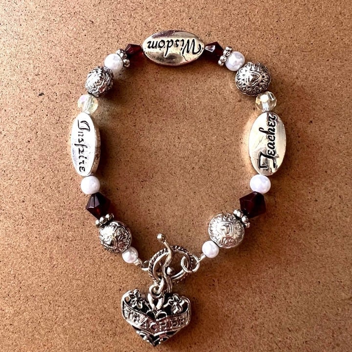Teacher Gift Inspirational Teacher Bracelet “Inspire Wisdom Teacher”