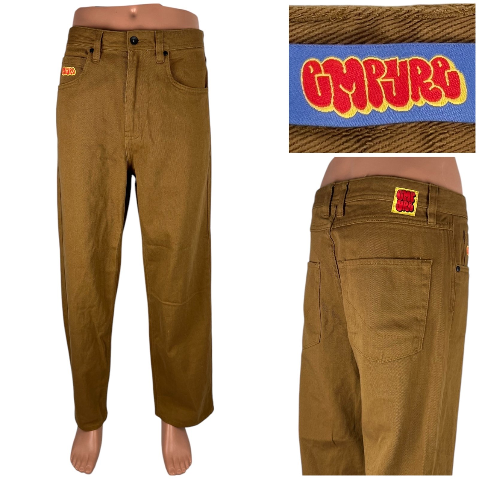 Empyre Skate Mens 34 X 30 (actual) Jeans Brown Retro Baggy Relax Size 32 EUC
