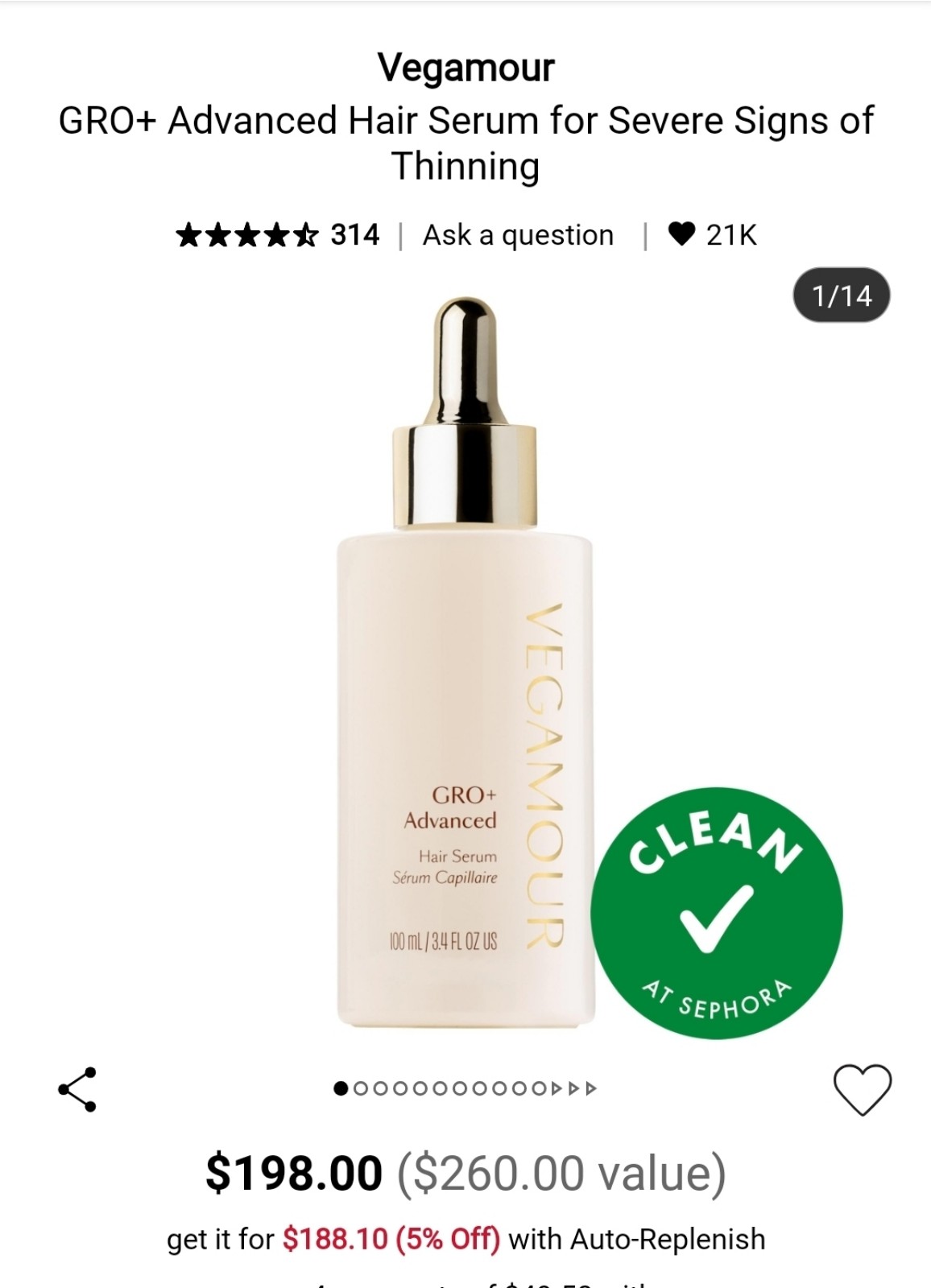 Vegamour GRO+Advanced Hair Serum 100ml