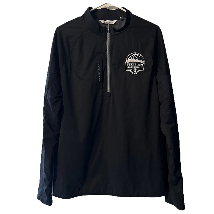 Peter Millar 1/4 Zip Mens L Black Texas A&M Aggies Performance Pullover Jacket