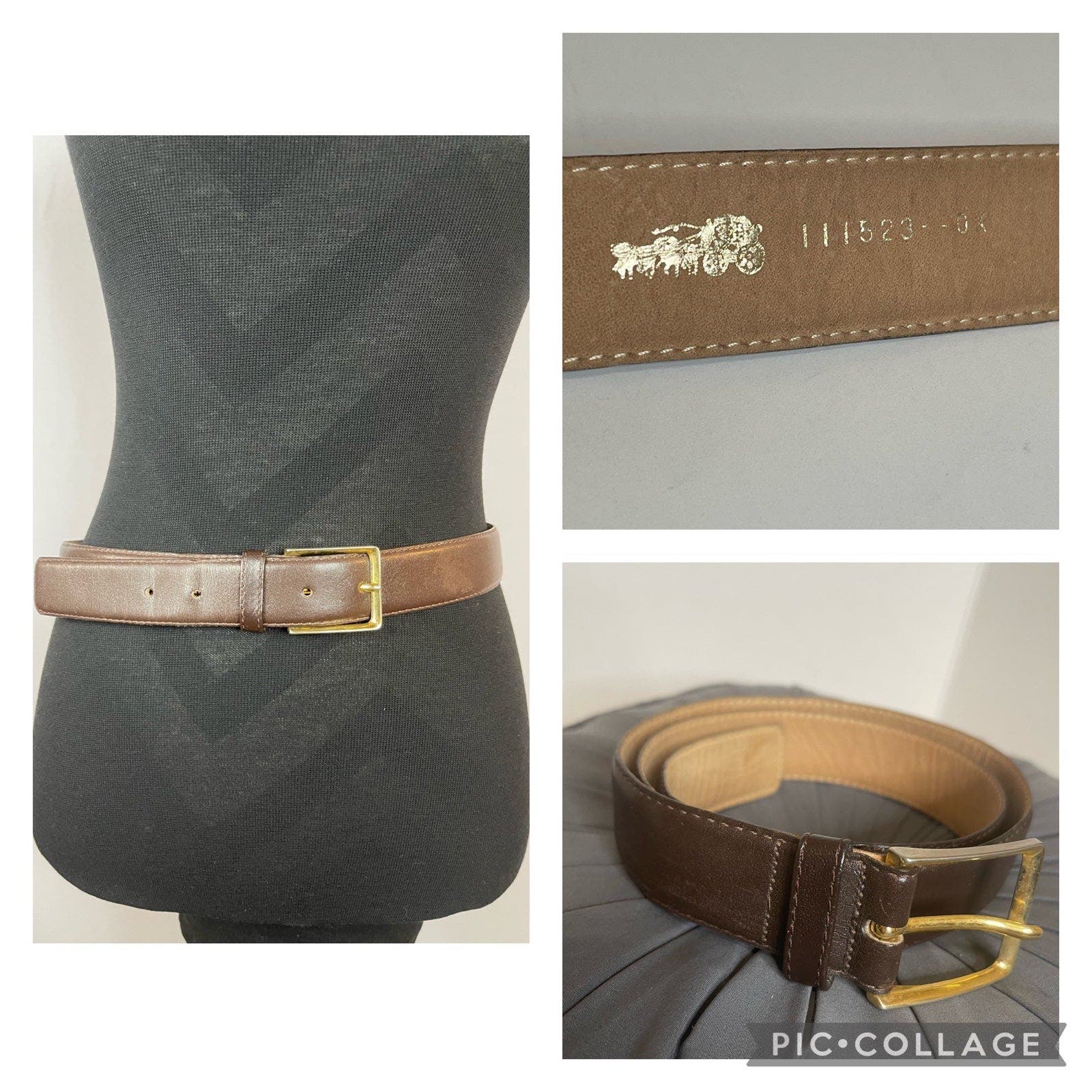 Coach Kipskin Brown Leather Belt Size 34/85