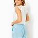 NWT Lilly Pulitzer Lilo linen shorts Celestial Blue X Resort White LARGE