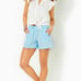NWT Lilly Pulitzer Lilo linen shorts Celestial Blue X Resort White LARGE