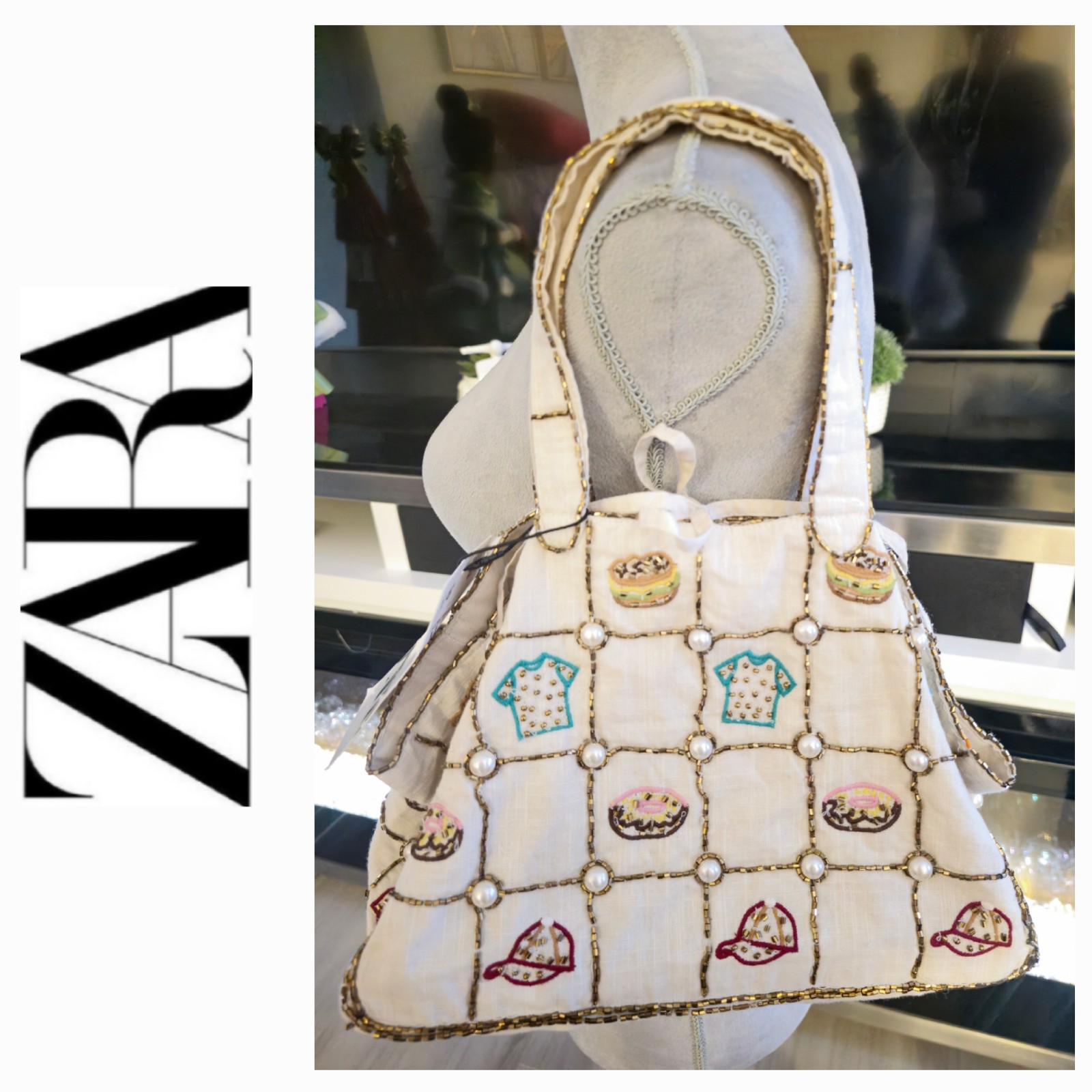 Zara Embroidered Handbag