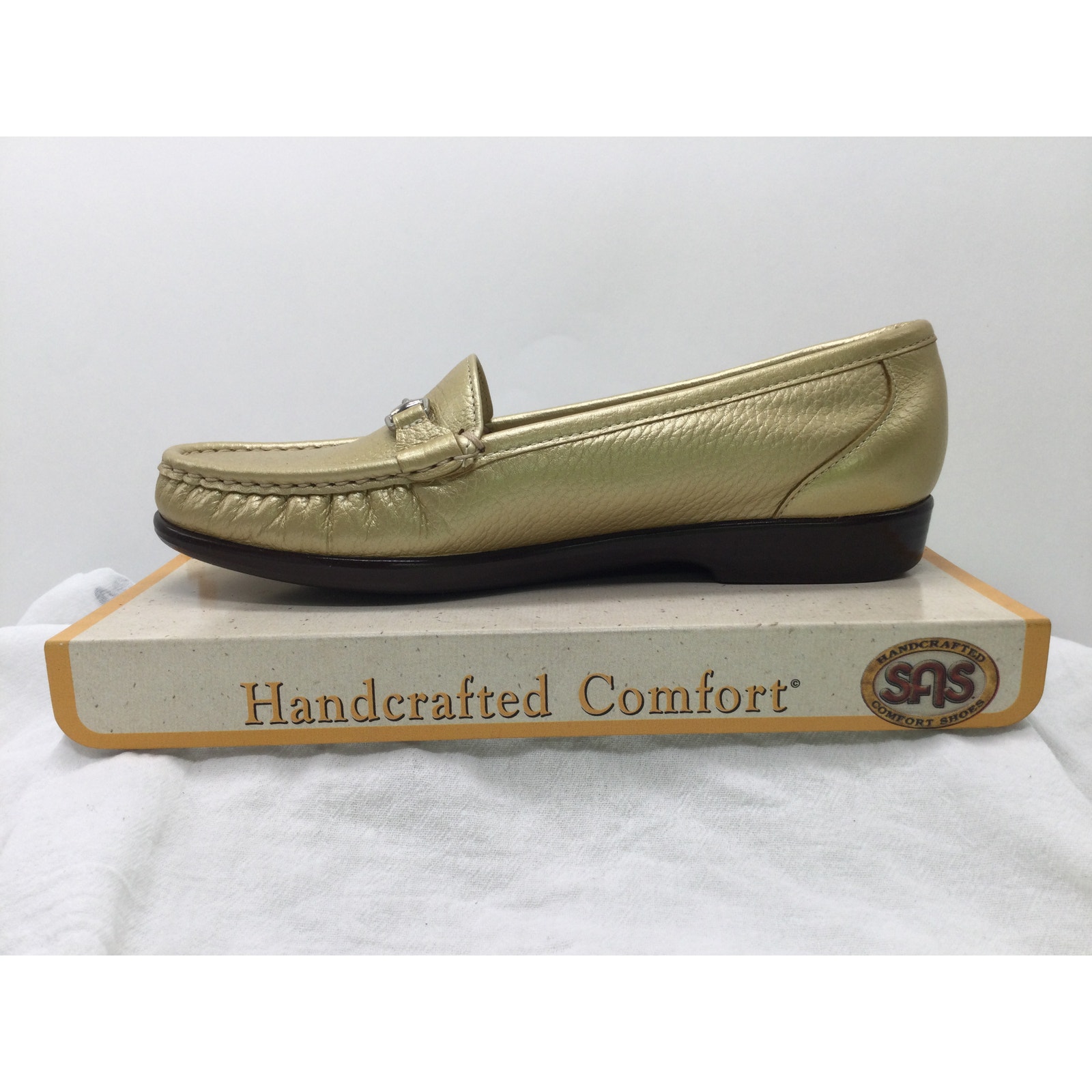 SAS Metro Loafer Gold 7N Womens Comfort Shoes New