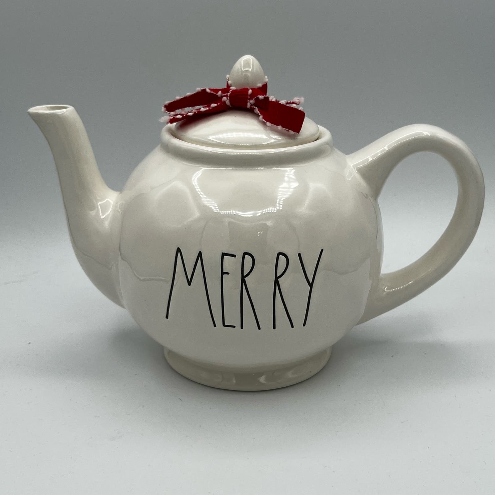 Rae Dunn White Merry Tea Pot